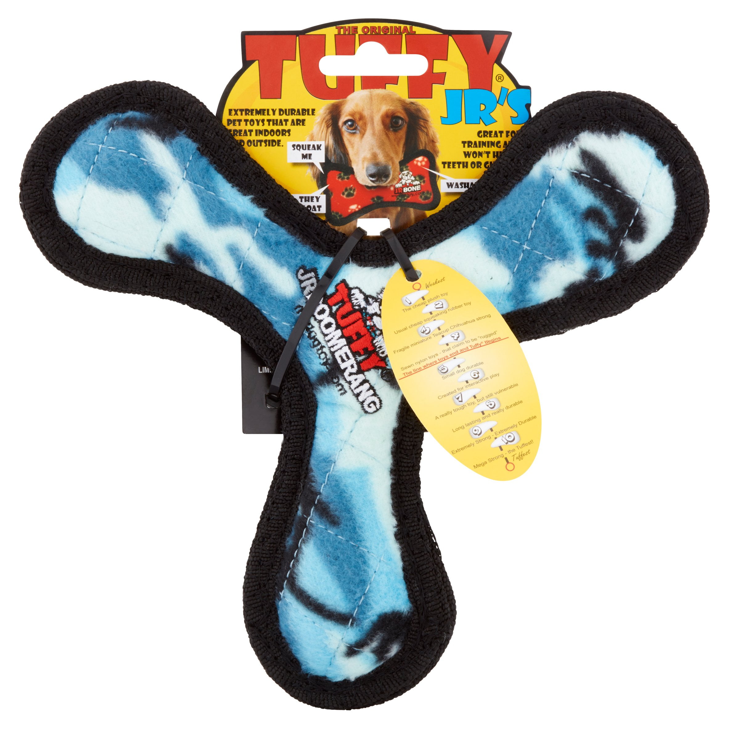 Tuffy Jr. Bowmerang Camo Blue Dog Toy