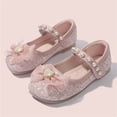 thumbnail image 6 of Viluyesy Girls Princess Dress Shoes - Toddler Bow Pearl Rhinestone Flats Soft Sole Ballet Slip-On Wedding Party Stage Performance School Uniform (2.5-11.5 Years) Pink Size 2 M, 6 of 10