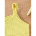 thumbnail image 6 of Yunliwuli Baby Girl Summer Outfits Solid Color Sleeveless V-Neck Cami Tops with Elastic Waist Shorts 2Pcs Set, 6 of 9