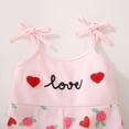 thumbnail image 5 of Staki Valentines Day Outfit Toddler Girl Toddler Baby Girl Valentines Day Outfit Love Sleeveless Tie-up Suspender Romper Bell Bottom Pants Spring Jumpsuit 6-24M 2-4T(Red,2-3 Years), 5 of 9
