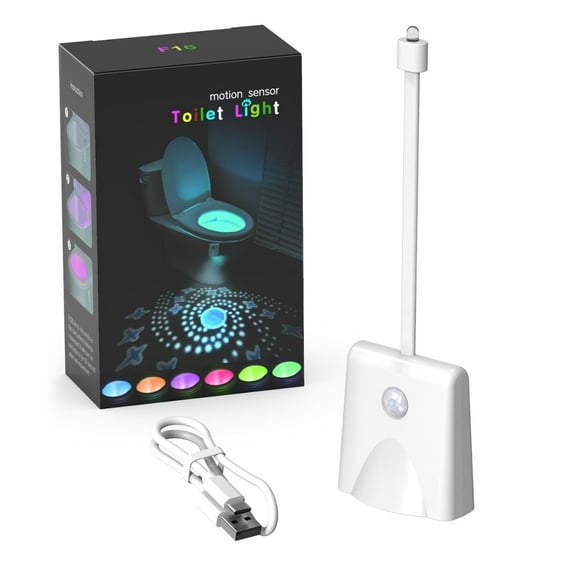 Latrodar Colorful Toilet Lamp Rechargeable Projection Lamp Sensor Lamp Elaborately Made Light Toilet Light white 4x2.4 Inch Home Tools
