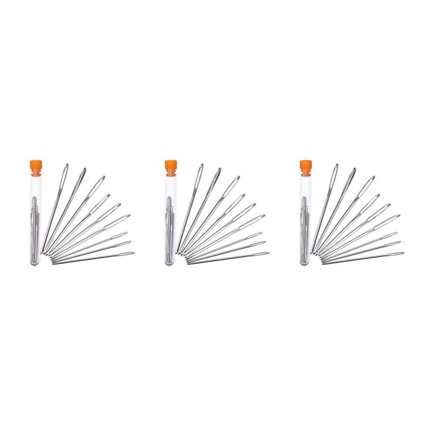 Bearachild 9 Pieces Stainless Steel Large Eye Household Portable Professional Needle Washable Stitching Quilting Hand Sewing Type1 NO1
