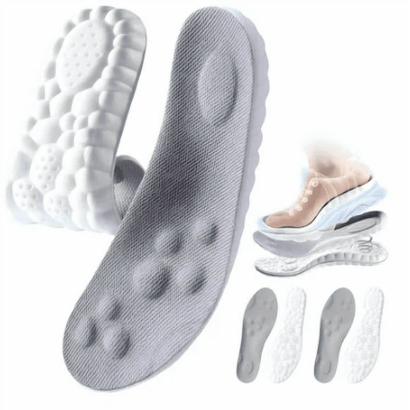 2pares Xtellar Plantilla Ortopedica Deportiva De Gel Pie Plano 4d Color Gris