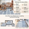 thumbnail image 6 of Fnova 3x5 Modern Washable Area Rug, Cute Coastal Non-Slip Striped Indoor/Outdoor Carpet, Oeko-Tex Certified, Blue, 6 of 12