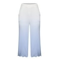 thumbnail image 4 of Plebaso Women's Wide Leg Pants High Waist Cropped Pants with Pockets Ladies Casual Lrregular Lace Straight Pants, 4 of 5