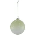 thumbnail image 6 of Northlight Snowflakes Shiny Glass Ball Christmas Ornaments - 3" (80mm) - Green and White  - 4ct, 6 of 7