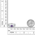 thumbnail image 4 of Gem Stone King 925 Sterling Silver 3-Stone Ring Oval Amethyst Moissanite(1.87 Cttw) (Size 5), 4 of 4