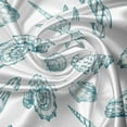 thumbnail image 7 of Ambesonne Ocean Valance & Curtain, Beach Sea Shells Nautical, 55"x45", Petrol Blue White, 7 of 7