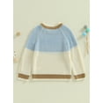 thumbnail image 4 of Suealasg Toddler Boys Sweater 1T 2T 3T 4T Long Sleeve Crew Neck Contrast Color Knitwear Pullovers Tops Kids Boy Fall Winter Jumpers Clothes, 4 of 8