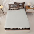 thumbnail image 4 of Erosebridal Rustic Lake Zipper Queen Comforter Set with Fitted Sheet and 2 Pillowcases,Wooden Paddle Wood Board Zipper Bedding Set For Boys,Light Gray Reversible,4pcs, 4 of 7