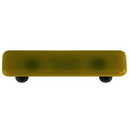 - Hot Knobs HK1014-PB Chartreuse Rectangle Glass Cabinet Pull - Black Post