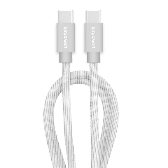 Liquipel Powertek Corduroy USB-C to USB-C - White