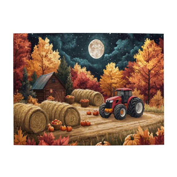 500 PCS Harvest Night Wooden Puzzles For Adults 500 Pieces,Classic Thanksgiving Gift,Enjoy The Puzzle Solving Process,Funny Harvest Night High Difficulty Puzzle,Creative Activity Hobbies For Adults