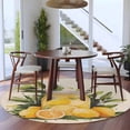 thumbnail image 4 of Summer Watercolor Round Area&nbsp;Rug 6ft Lemon Tea Vintage Rustic Linen Non-Slip&nbsp;Washable Circle Rugs Soft Felt Indoor Floor Mat for Bedroom Kitchen Living Room Bathroom, 4 of 9