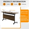 thumbnail image 3 of 6 Pack Folding Conference Table on Wheels,Large Rectangular Conference Room Tables Modern Rolling Meeting Seminar Table for 6-8 Person,Training Boardroom Tables for Office Conference Room（62.9in）, 3 of 7