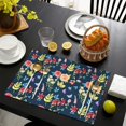 thumbnail image 4 of Pioneer Flower Floral Print Pattern Summer Placemats Table Placemats Set Of 4-Linen Kitchen Washable Placemats Table Mats 12x18 Inch Non-Slip Heat Resistant, 4 of 5