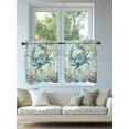 thumbnail image 4 of Coastal Crab Tier Curtains 24 Inch Length,Sheer Curtains for Bedroom Living Room Window Teal Nautical Beach Starfish Vintage Rod Pocket Drapes Kitchen Curtains Small Half Window 27.5"x24" 2 Panels, 4 of 7
