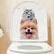 thumbnail image 1 of Pegatinas de dibujos animados de cachorros y gatitos, pegatinas impermeables para el baño y el inodoro, 1 of 5