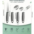 thumbnail image 2 of Triani 4Pcs Adaptive Utensils Set Non-Slip Handles 42° Angled Parkinsons Utensils Adaptive Cutterly Built Up Bendable Fork Teaspoon Tablespoon and Knife(Left-Handed), 2 of 7