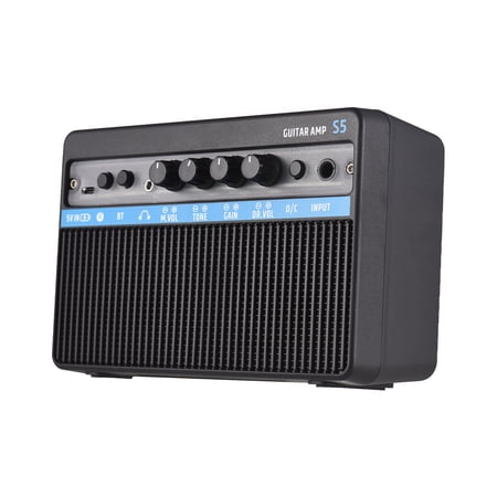 M Buder 16W Portable Electric Guitar Amp Practice Speaker (7.7 inches / 19.5 cm) Built-in Distortion Bluetooth & Headphone Connection Black