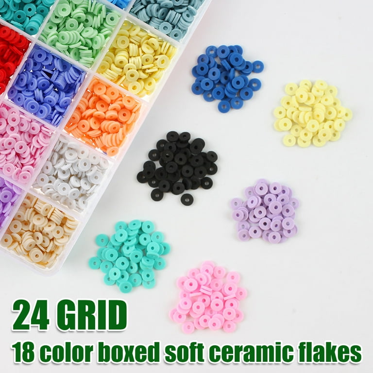 3600 Pieces Clay Disc Beads for Bracelet Making 6 mm Speckled