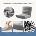 thumbnail image 5 of Blorly 4-Position Adjustable Floor Chair, Folding Lazy Sofa Recliner, Cozy Bouclé Teddy Fabric Floor Lounger with Back Support for Bedroom, Living Room, Meditation, Reading, Grey, 5 of 7