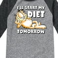 thumbnail image 3 of Garfield - Start My Diet Tomorrow - Toddler & Youth Raglan Graphic T-Shirt, 3 of 4