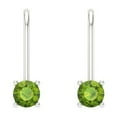 thumbnail image 3 of 0.5 Ct Round Cut Drop Dangle Green Natural Peridot 14K White Solid Solid Gold Everyday Dainty Earrings Lever Back, 3 of 7