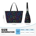 thumbnail image 4 of Easygdp Colored Hearts Bolsa de Viaje de Playa de Gran Capacidad, Bolsa Tote Perfecta para la Playa, Escapadas de Fin de Semana y Viajes, 4 of 7