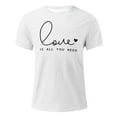 thumbnail image 3 of SHITINN Couple Women Short Sleeve T Shirt Summer Casual Valentine's Day Beach Holiday Letter Prin Womens Short Sleeve Tops Womens Blouses Womens Summer Outfits, 3 of 3