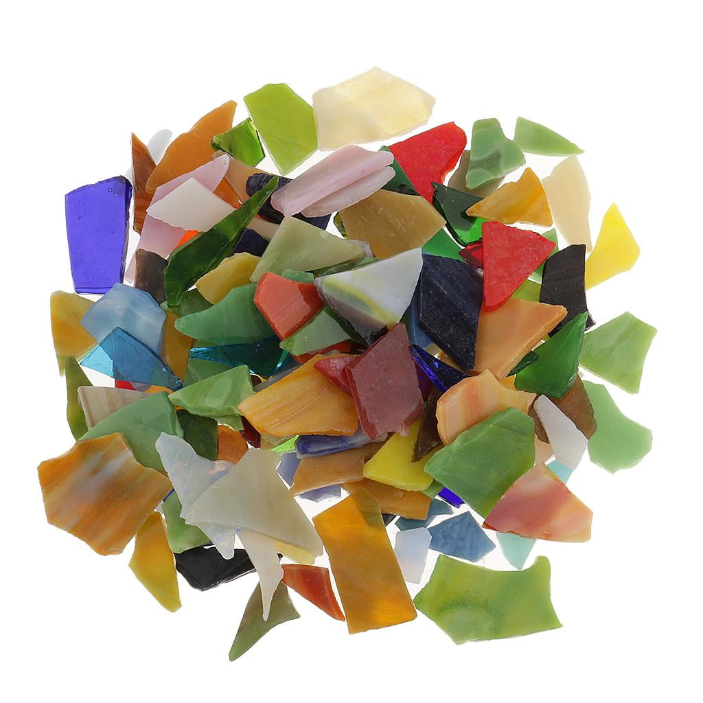 Milageto 2X 200g Assorted Irregular Glass Pieces Mosaic Tile Tessera for glass art craft