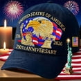 thumbnail image 6 of United States 250th Anniversary Hat, 250 Years Semiquincentennial Cap, Adjustable Bald Eagle Print Patriotic Baseball Cap for Men Women, 6 of 8