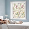 thumbnail image 3 of Wildflowers Window Privacy Film Vintage Floral Linen Texture Decorative Glass Window Film UV Blocking Static Cling Non-Adhesive Sticker Covering for Home Door 19.6 x 39.3 inches, 3 of 7