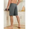 thumbnail image 5 of ANLIQI Men’s Pajama Bamboo Shorts Soft Sleep Shorts Comfy Lounge Pants with Pockets (Black&Dark Gray,L), 5 of 7
