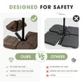 thumbnail image 7 of Scafild | 4-Piece Plastic Heavy Duty Water & Sand Filled Outdoor Offset Patio Umbrella Base-185lbs - Brown, 7 of 7