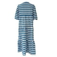 thumbnail image 4 of RKSTN Robes pour Femme Robe à Imprimé Floral à Manches Bouffantes Grande Taille Robe à Manches Courtes à Col en V Fluide Robe Maxi de Soirée, 4 of 8