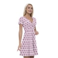 thumbnail image 1 of Women’s A Line Pigs Summer Dress, Retro Triangle Arrangement, Cross Wrap V Neck, 6 Sizes, by Ambesonne, 1 of 2