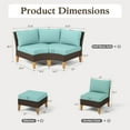 thumbnail image 7 of Sophia & William 11 Piece Outdoor Wicker Patio Conversation Sofa Set Outdoor Sectionals, Turquoise, 7 of 7