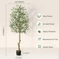 thumbnail image 4 of Artificial Olive Tree 6FT, Tall Fake Olive Trees with Realistic Trunk, Leaves, Fruits, Fake Olive Trees Potted Topiary Tree with Dried Moss for Home Office Living Room Bedroom Stairs Foyer Decor, 4 of 6