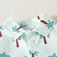 thumbnail image 3 of Vedolay Short Set For Boy Casual Summer Boy's 2 Piece Outfits Striped Short Sleeve Button Up Shirt and Shorts Set,Green 12-18 Months, 3 of 5