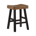 thumbnail image 3 of Lexicon Caspian Solid Wood 24" Stool in 2-Tone Finish (Black and Brown), 3 of 7