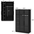 thumbnail image 5 of FUFU&GAGA 47.2" Wide Armoire LED Light All Glass Door Closet Cabinet Wardrobe Black, 5 of 5