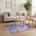 thumbnail image 3 of ODIKA Pink Mermaid Kawaii Galaxy Tie Dye Shaped Floormat Stain Resistant Low Profile for Dorm Room, Small Living Apartment, 3 of 7