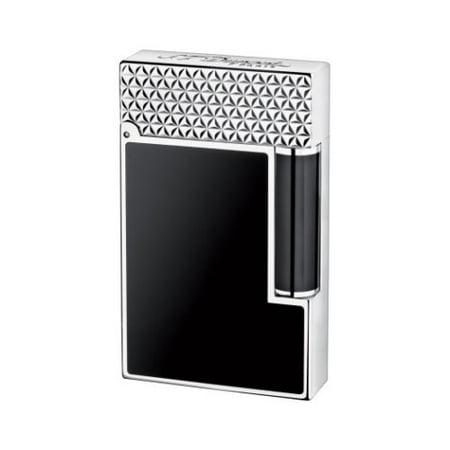 - ST Dupont Ligne 2 Palladium Finish Black Natural Lacquer Lighter ST016746