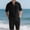Black-05, variant on LIBRCLO Sweatsuits for Men Set 2 Piece Liner Outfits Set Long Sleeve Henley Shirts & Shorts Set Summer Beach Clothing Sets with Pockets Navy M