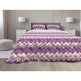 thumbnail image 1 of Chevron Comforter & Sham Bedding Set, Chevron Motifs Colorful Design with Variable Angles Parallel Lines Groovy Art, 3 pcs Duvet Set Microfiber Filling Quilt, 5 Sizes, Multicolor, by Ambesonne, 1 of 4