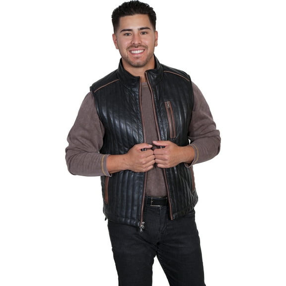 Scully Mens Black Italian Lamb Quilted Vest 3X