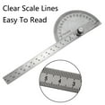 thumbnail image 3 of SEIWEI Stainless Steels 0-180 Degrees Protractor with Ruler Durable Metal Ruler Angle Finder Tool for Carpenters Architects Painters (Solid), 3 of 8