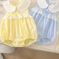 thumbnail image 4 of XXWXYD Baby Girl Lace Neck Romper Sleeveless Pleated Jumpsuit Bodysuit for Baby Kids Summer Thin Breathable, 4 of 8