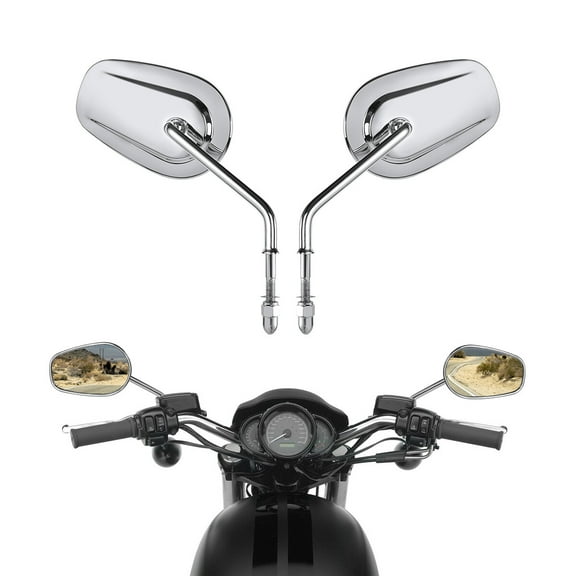 WaiRitoday Chrome Rear View Mirrors Fit For Harley Davidson Touring Road King Electra Glide